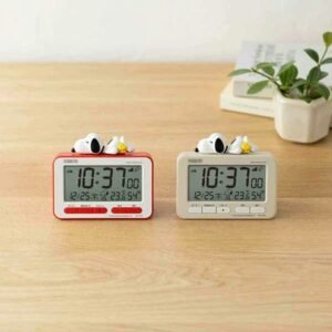 peanutsＸsnoopy 史努比＆胡士托 造型公仔 貪睡 數位鬧鐘