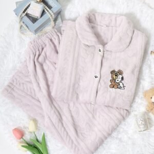 peanuts／snoopy 史努比 蓬鬆柔軟 壓紋 居家服 套裝 睡衣