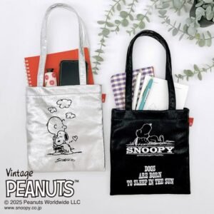 rootote x peanuts/snoopy 75週年紀念款 刺繡金屬光感迷你托特包 / 肩背包